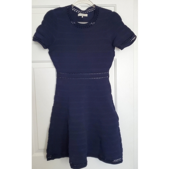 Sandro Navy Knit Dress Size 3 - Picture 3 of 10